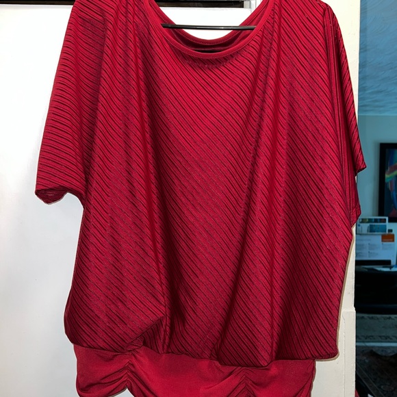 Red Stretchy Dress top -1X - Picture 2 of 6